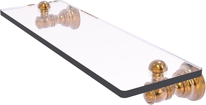 Allied Brass CL-1-16-BBR Carolina Collection 16 Inch Glass Shelf, Brushed Bronze