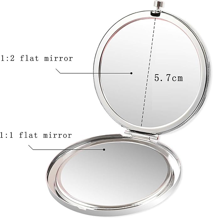 Pack of 2 Mother of the Bride & Groom Mirrors Set - Rose Gold Stainless Steel Compact Pocket Makeup Mirror with 2 Pcs Rose Gold Knot Bracelet and Gift Box Wedding Proposal Gift