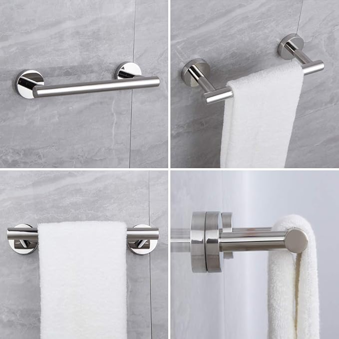 SUS 304 Stainless Steel 9-Inch Towel Bar Towel Rack Wall Mounted Towel Rail Towel Rod for Bathroom Modern Style Polished Finish