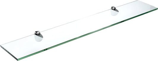 Spancraft Glass Peacock Glass Shelf, Chrome, 8 x 27