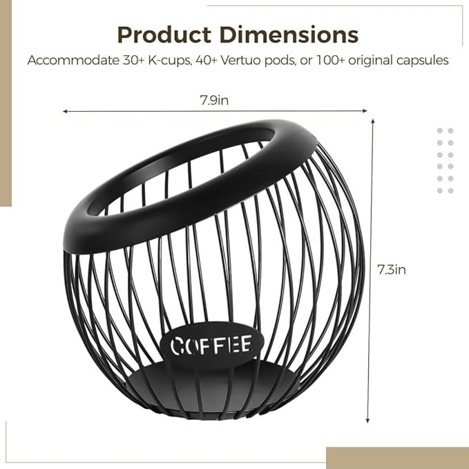 Glass Shelf for Bathroom ，Glass Aluminum，Espresso Pod Holder, Large Metal, Countertop Organizer for Coffee Pods, Snacks, and More