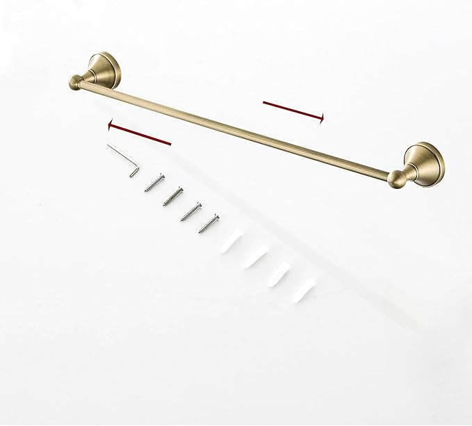 Antique Brass Towel Bar,Adjustable Towel Holder Rod Antique,Brass Towel Bar Rail Bathroom Accessories Wall Mount Expandable 15.2 to 27.8 Inch
