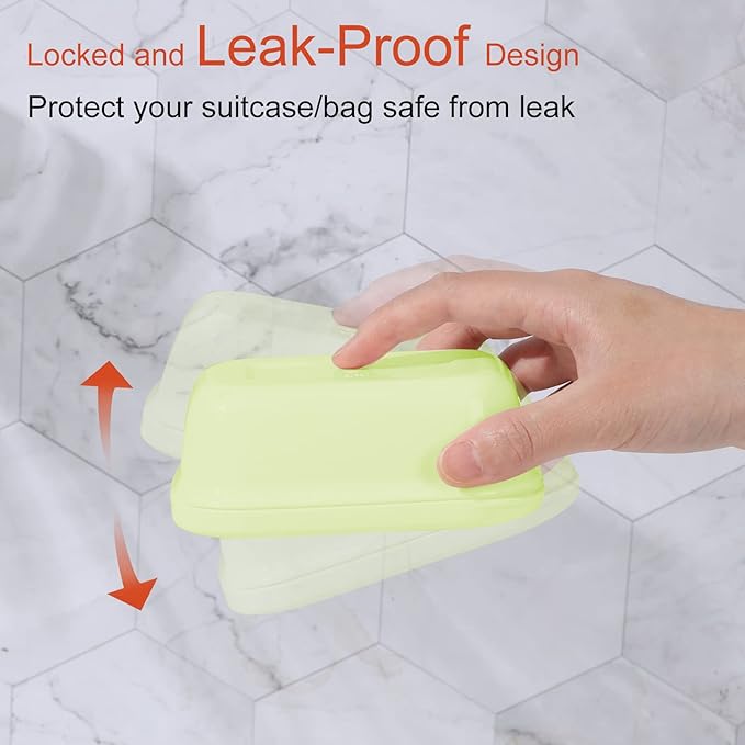 Quatish 4 Pack Travel Soap Case Leakproof, Portable Travel Bar Soap Holder Container with Lid for Camping, Gym, Multicolor