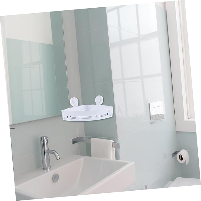 Bathroom Organizer Over Toilet Storage Basket Adhesive Triangular Toiletry Shelf Household Corner Rack