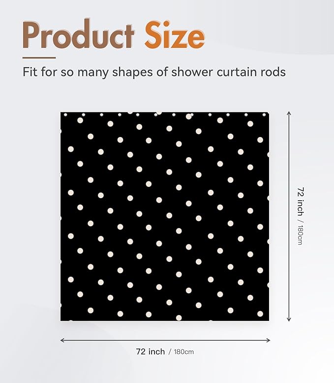 MAMUSE Shower Curtain for Bathroom - Cute Aesthetic Decorative Modern Girly Unique Girls Design Pretty Women Waterproof Fabric Cloth Cortinas de Baño Bathtub 72 x 72 Inch, Ploka Dots