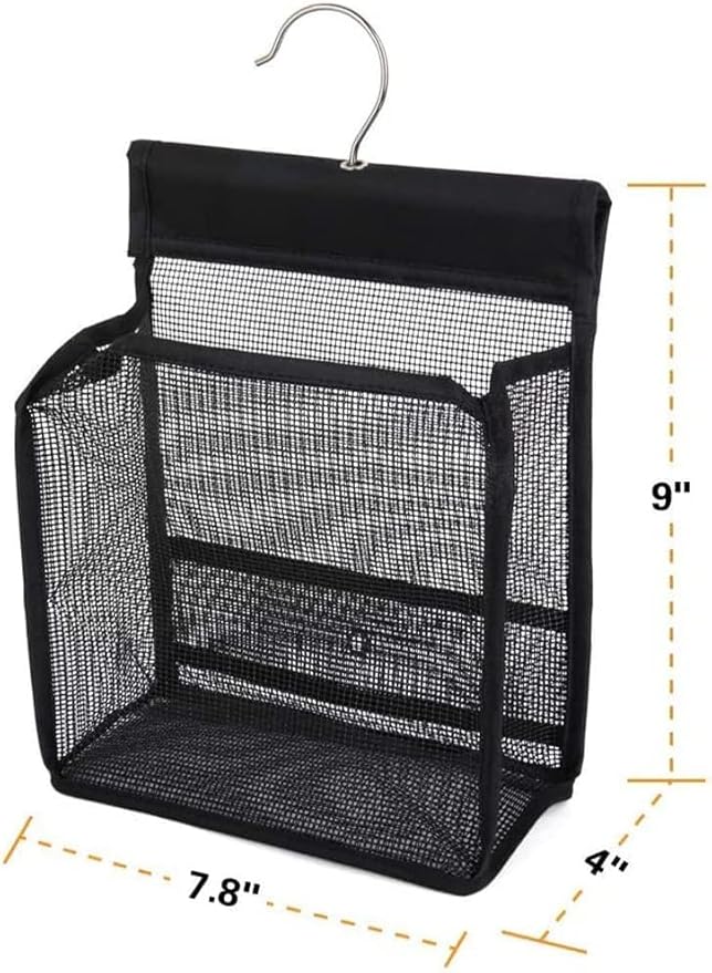 Hanging Mesh Shower Caddy Organizer Bathroom Storage Bag with Hooks for College Dorm, Gym, Swimming,RV and Travel