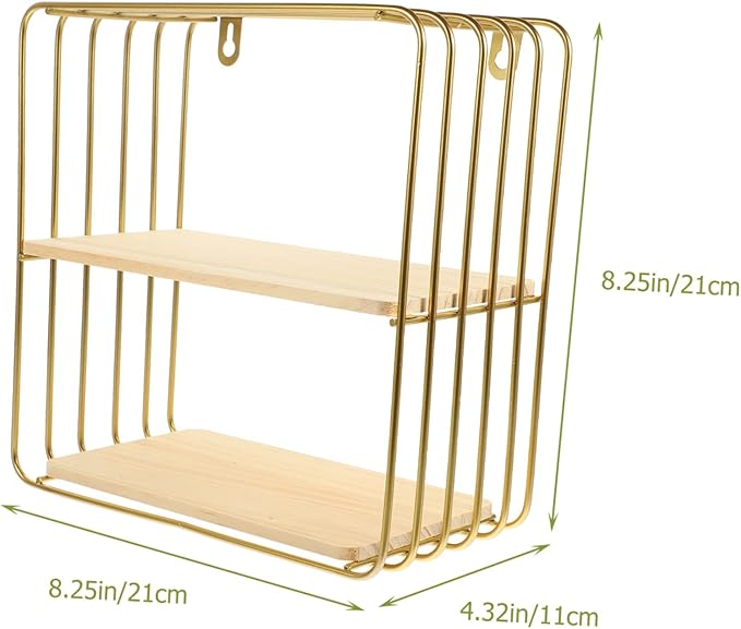 PRETYZOOM Double-Layer Bathroom Storage Rack Space-Saving Over Toilet Organizer Easy to Install Elegant Design for Toilets and Bathrooms Gold Finish Wall-Mounted Cosmetic Shelf