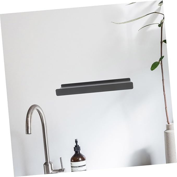 Aluminum Alloy Bathroom Shelf Organizer Wall Mounted Floating Rack for Makeup Storage Space-Saving Partitioned Design Humidity-Resistant Kitchen Wall Shelf