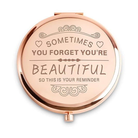 Inspirational Gifts for Women Girl, Personalized Gift for Adult Teen, Compact Mirror for Friend Sister Daughter Wife Mom, Birthday Graduation Mothers Day Basket Stuffers