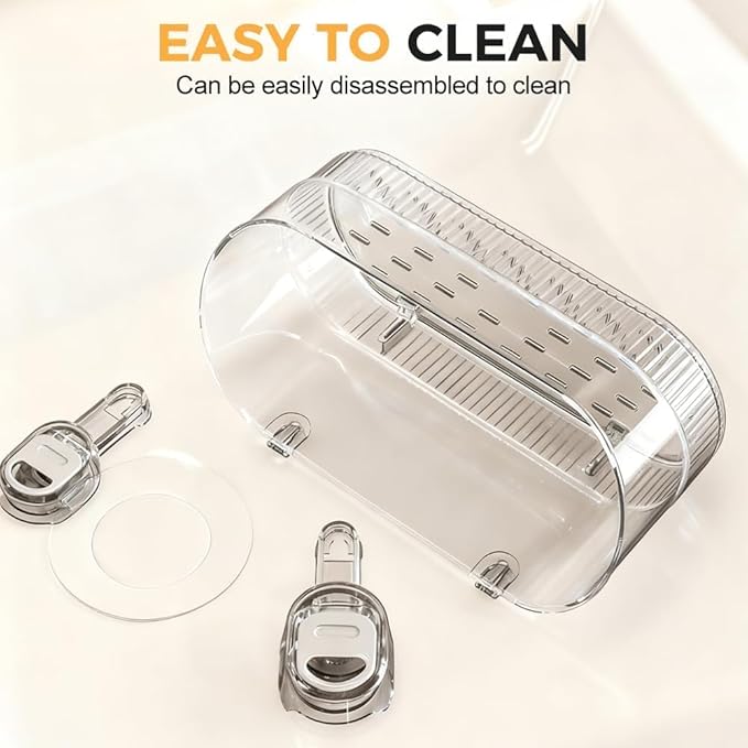 2026 New No-Drill Bathroom Suction Storage Box, Suction Cup Shelf, Multi Functional Wall-Mounted Organizer for Home Bathroom