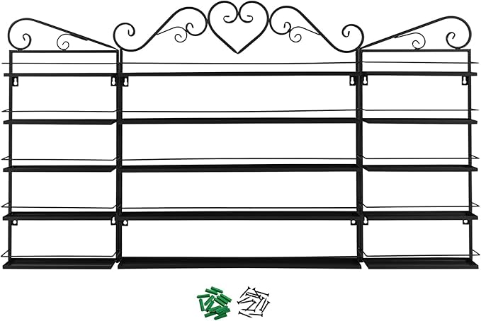 Nail Polish Organizer Wall Mounted, 3Pcs 5-Tier Nail Polish Storage Rack, Metal Nail Polish Storage Holder, Multifunctional Organizer for Essential Oil Perfume at Home Salon Spa(Black)