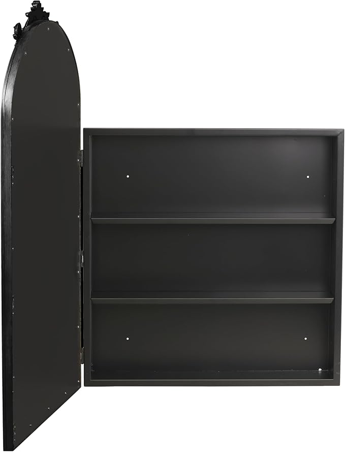 SogesHome 24x36 in Medicine Cabinet with Mirror for Bathroom, Wall Mount Mirror with Storage & 2 Adjustable Shelves for Entryway Hallway Bathroom, Black