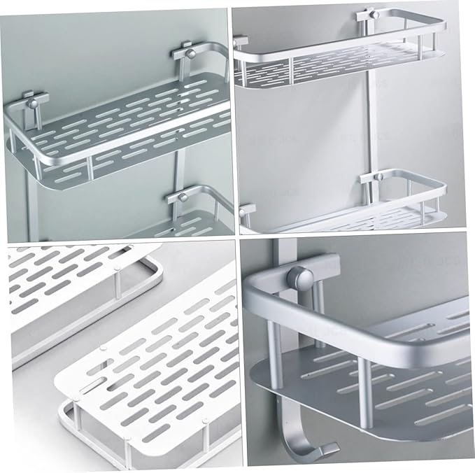 2tier Bathroom Shelves Wall Organizer Double Storage Rack Kitchen Storage Bathroom Shelf