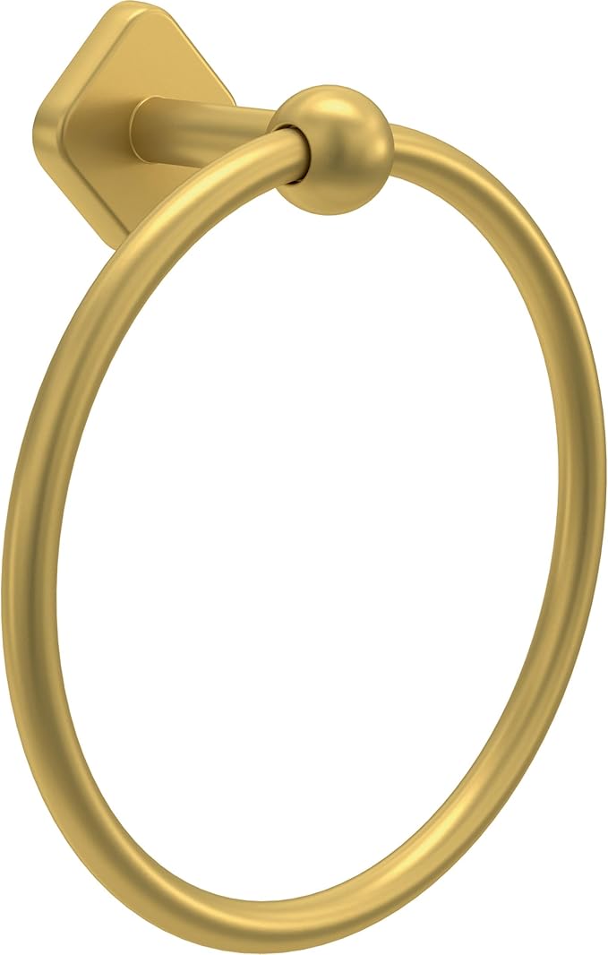 Franklin Brass Gainesville (1-Pack) Hand Towel Holder Satin Gold Towel Racks for Bathroom Wall Round Towel Ring Holder for Bath Towel Hanger for Kitchen, Bathroom Accessories GNV46-SG