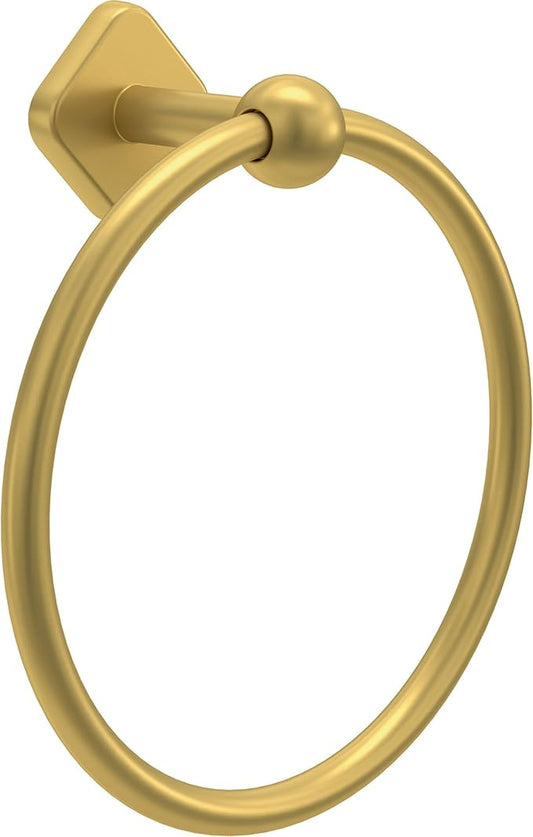 Franklin Brass Gainesville (1-Pack) Hand Towel Holder Satin Gold Towel Racks for Bathroom Wall Round Towel Ring Holder for Bath Towel Hanger for Kitchen, Bathroom Accessories GNV46-SG