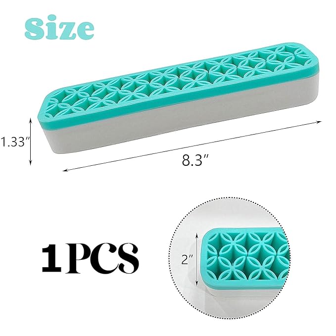 TANG SONG 1 PC Rectangle Silicone Make up Brush Holder Cosmetic Storage Box Desktop Organizers (Green)