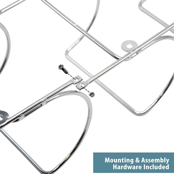 Sorbus Towel Rack Wall Mount – 6 Compartments of Silver Metal Towel Holder for Bathroom Decor Sets, Organizer for Linens, Gym, Rv, Door, Cabinet - Wine Rack Wall Mounted for Kitchen, Bar, Wine Cellar