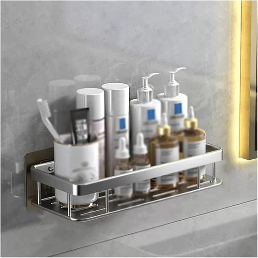 Bathroom Shelf Storage Rack Toilet Simple Plastic Storage Rack Toilet Washstand Wall Mounted Storage Rack Non Perforated Storage Rack Bathroom Organizer(Gris,1)
