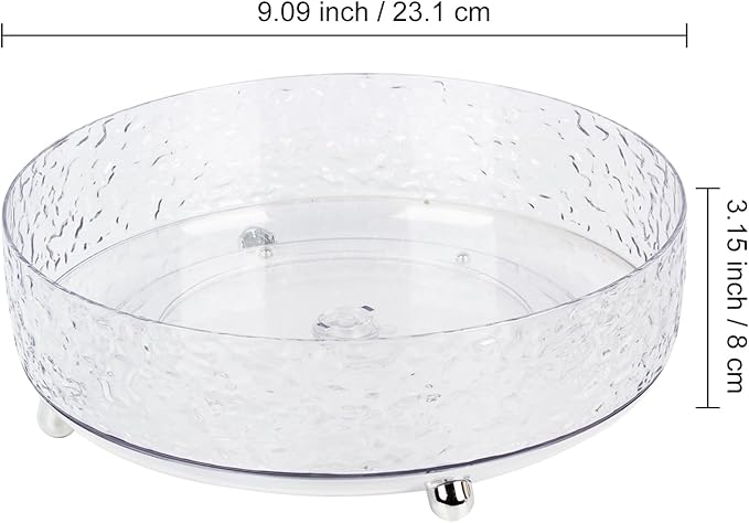 360?? Rotating Makeup Organizer, 9" Clear Perfume Organizer Turntable Lazy Susan for Vanity, Pantry, Bathroom Counter, Cabinet, Spinning Cosmetic Storage Holder for Skincare, Perfume, Lotions