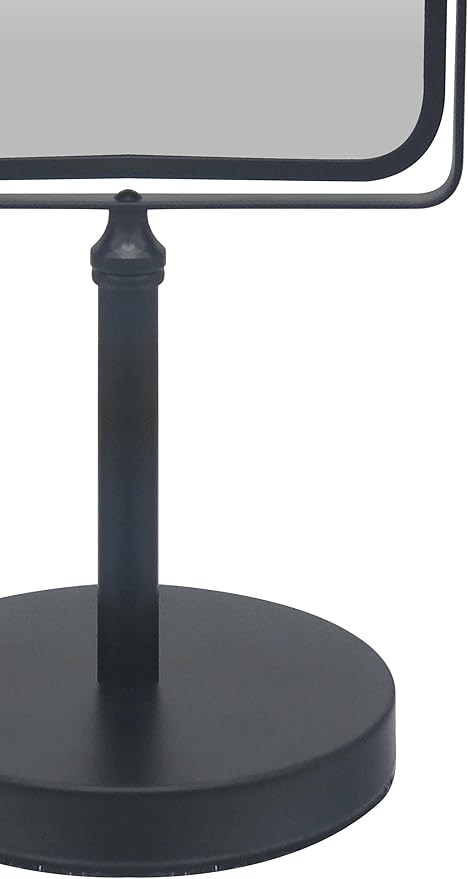 Free Standing Double Sided Tabletop Makeup Metal Vanity Mirror 1X and 3X Magnification, Square, Swivel Mirror for Desk, Bedroom, Bathroom Matte Black Finish