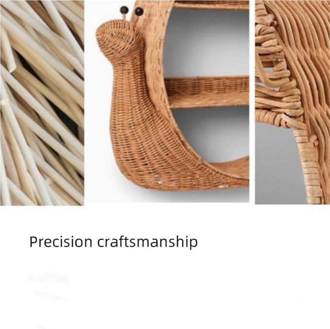 Rattan Wall Shelf, Wicker Shelves for Wall, Hanging Shelves for Bathroom, Bedroom, Decorative Rattan Shelves for Storage and Display