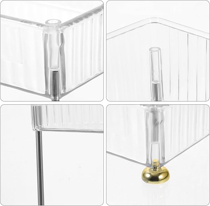 Alipis Countertop 2-Tier Shelf Bathroom Organizer Storage Stand Vanity Cosmetics Holder Multi-Purpose Dresser Storage Rack for Home and Bathroom Countertop