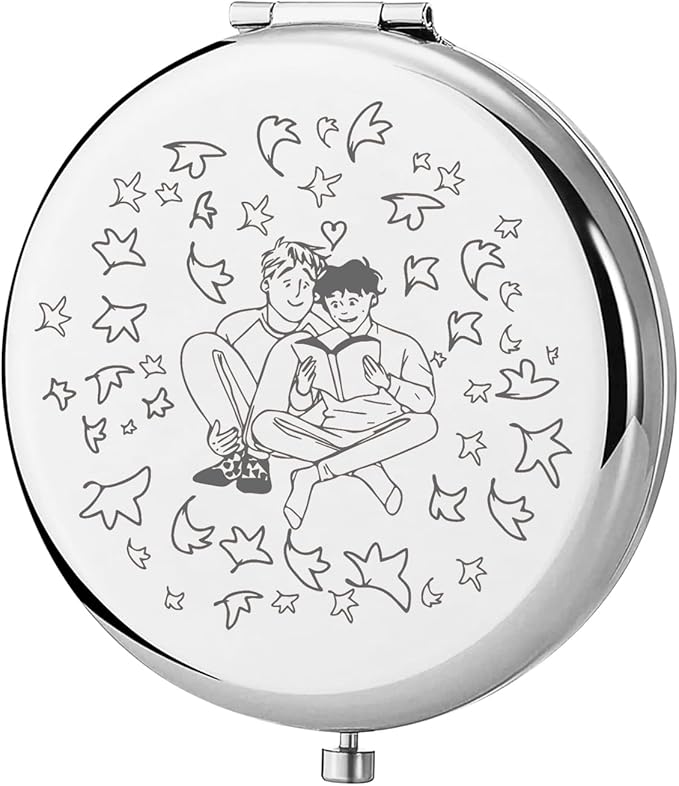 KEYCHIN Nick and Charlie Pocket Mirror LGBT Pride Gifts Compact Makeup Mirror for TV Show Fans (Hi Leaves-S)