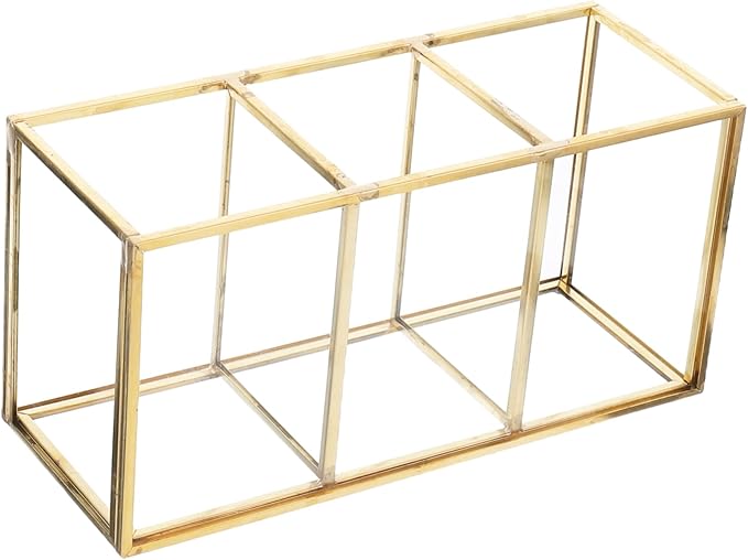Box Cosmetic Storage Box Large Cosmetic Display Case Brush Organizer Glass Makeup Organizer Storage Cubes with Lid Brush Desktop Alloy Office Jewelry