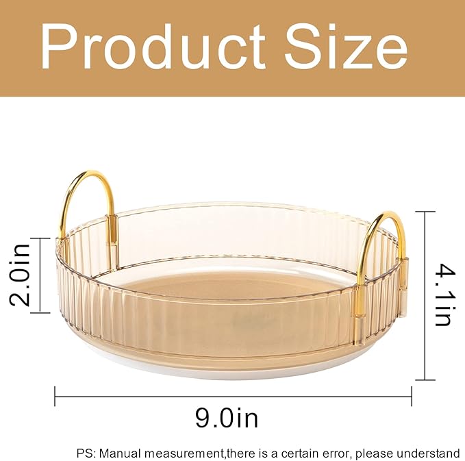 INVSSENE 360?? Rotating Makeup Organizer, Bathroom Make Up Spinning Holder Rack, Large Capacity Cosmetics Storage Vanity Shelf Countertop, Fits Cosmetics, Perfume, Skincare, Lipsticks(1 Tier, Yellow)