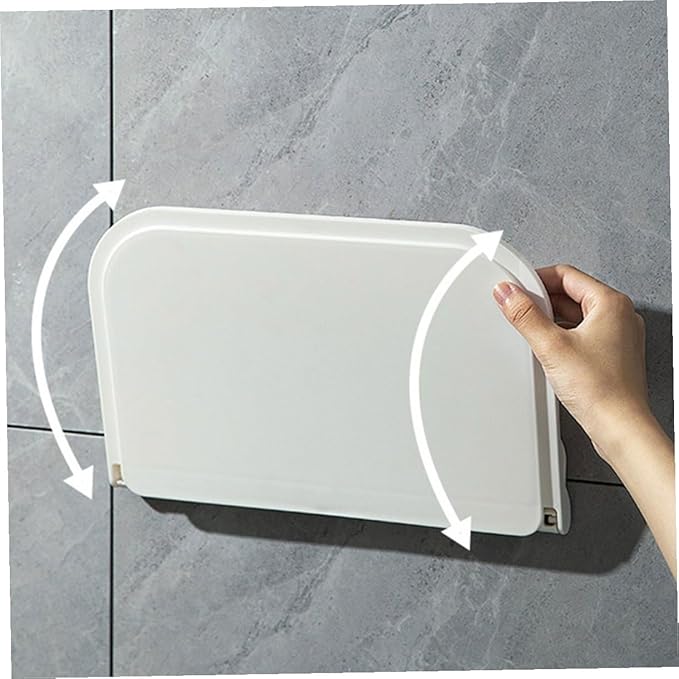 Lurrose 2pcs Small Folding Wall Shelf for Bathroom Space-Saving Organization Foldable Shelf with Adhesive Mount for Towels Soap and Compact Bathroom Storage