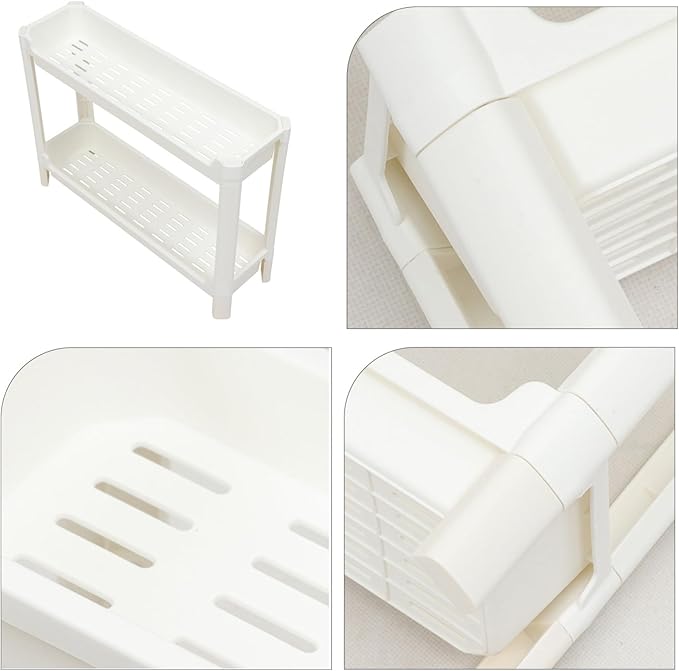 PRETYZOOM Toilet Storage Rack Floor Shelf for Bathroom Home Plastic Rack Corner Storage Shelf