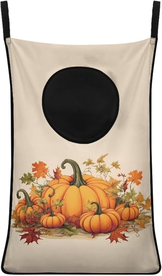 ZOUTAIRONG Hanging Laundry Hamper Clothes Basket Over The Door Laundry Hamper Bag Storage Organizers for Kids Bedroom Dorm Closet Hampers, Thanksgiving Pumpkin