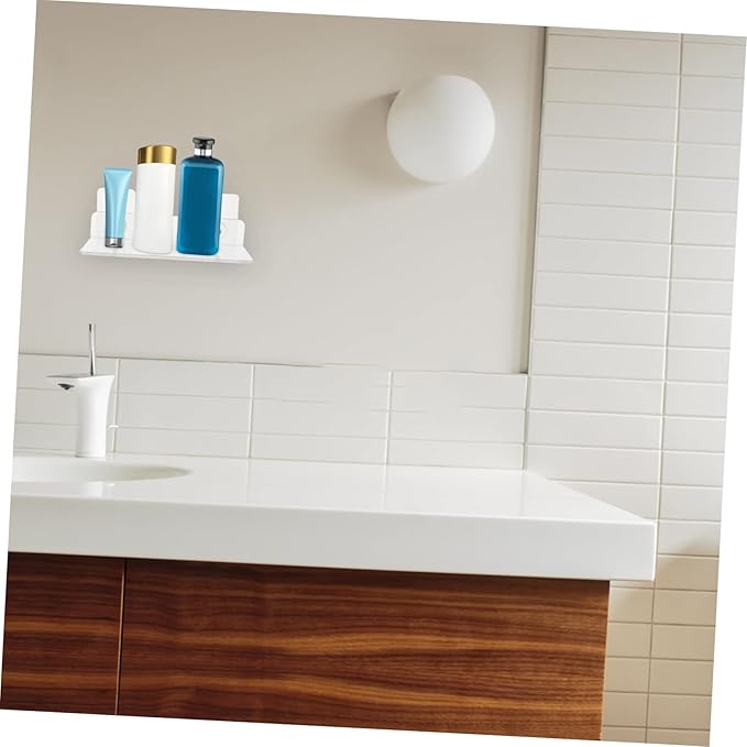 LIFKOME Durable Wall-Mounted Storage Rack 2 Pcs Modern Shelves Bathroom Shelf No Drill Minimalist Style