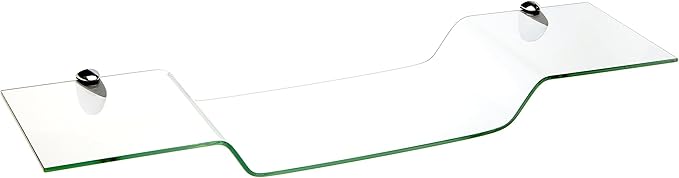 Spancraft Glass Eagle8x32-Chrome Eagle Bent Glass Shelf, Chrome Bracket, 8" x 32"