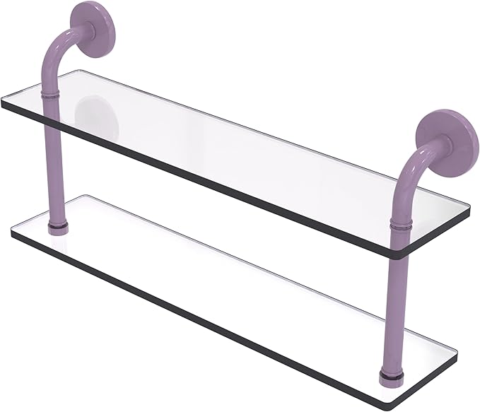 Allied Brass RM-2-22-LVN Remi Collection 22 Inch Two Tiered Glass Shelf, Lavender