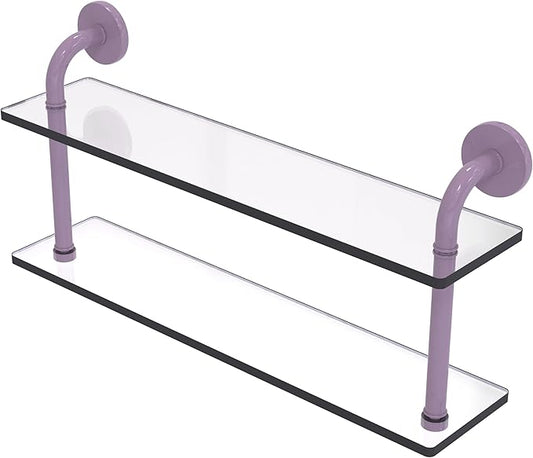 Allied Brass RM-2-22-LVN Remi Collection 22 Inch Two Tiered Glass Shelf, Lavender