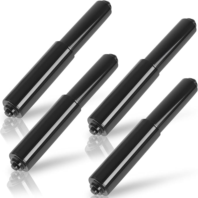 Rindion 4 Pack Toilet Paper Holder Spring Rod, Black Toilet Paper Roller Replacement, Plastic Toilet Paper Holder Replacement Rod