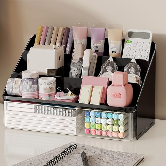 Cologne Holder with Clear Drawer - 3-Tier Black Fragrance Display Stand for Men, Cosmetic Storage Rack, Space-Saving Perfume Organizer for Bathroom Counter & Dresser/Vanity