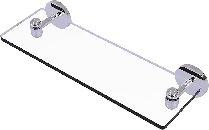 Allied Brass TA-1/16-PC Tango Collection 16 Inch Glass Vanity Beveled Edges Shelf, Polished Chrome