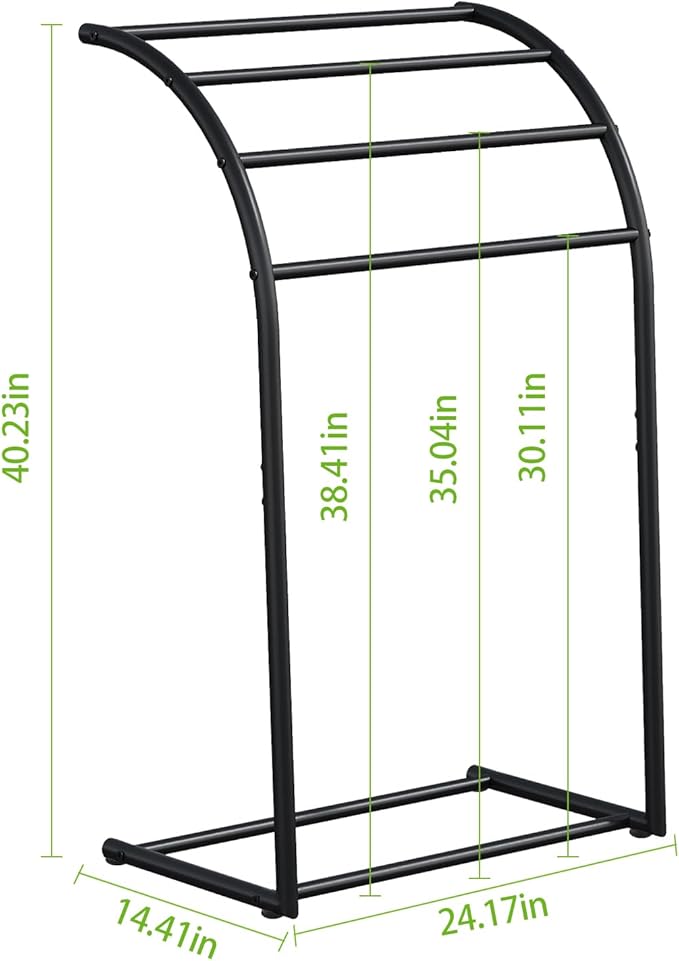 YINMIT Free Standing Towel Rack, 4 Tier Towel Racks for Bathroom, Pool Towel Rack Outdoor, Metal Blanket Rack, Blanket Display and Towel Drying Rack