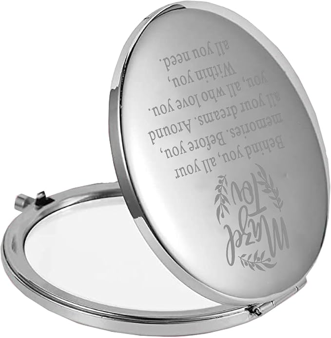 FEELMEM Mazel Tov Good Luck Compact Mirror Bat Mitzvah Gift Jewish Party Congratulations Gift Hanukkah Gift