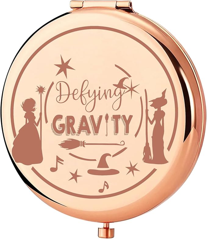 KEYCHIN Witch Pocket Mirror Musical Fans Gifts Defying Witch Compact Makeup Mirror Musical Theatre Witch Merch(Defying-RG)