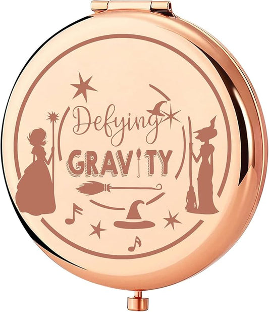 KEYCHIN Witch Pocket Mirror Musical Fans Gifts Defying Witch Compact Makeup Mirror Musical Theatre Witch Merch(Defying-RG)