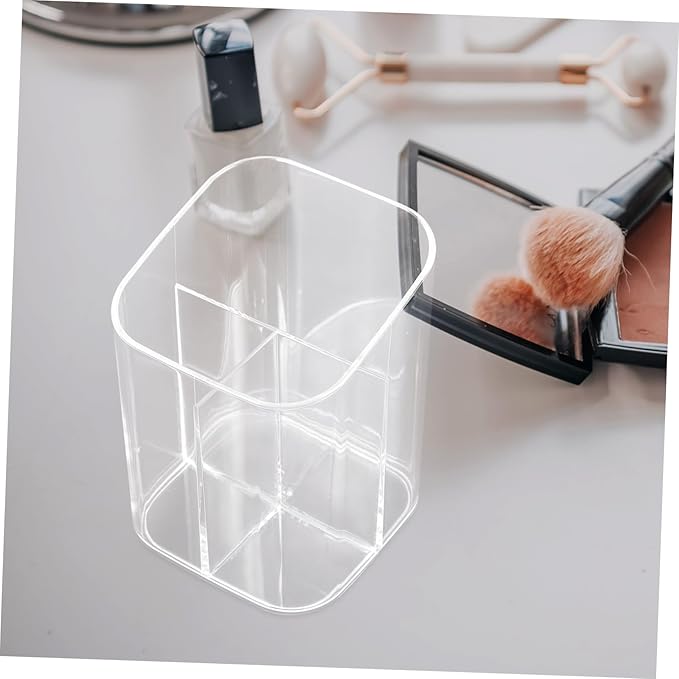 Plastic Makeup Brush Organizers Makeup Brush Holders Storage Compartment for Vanity