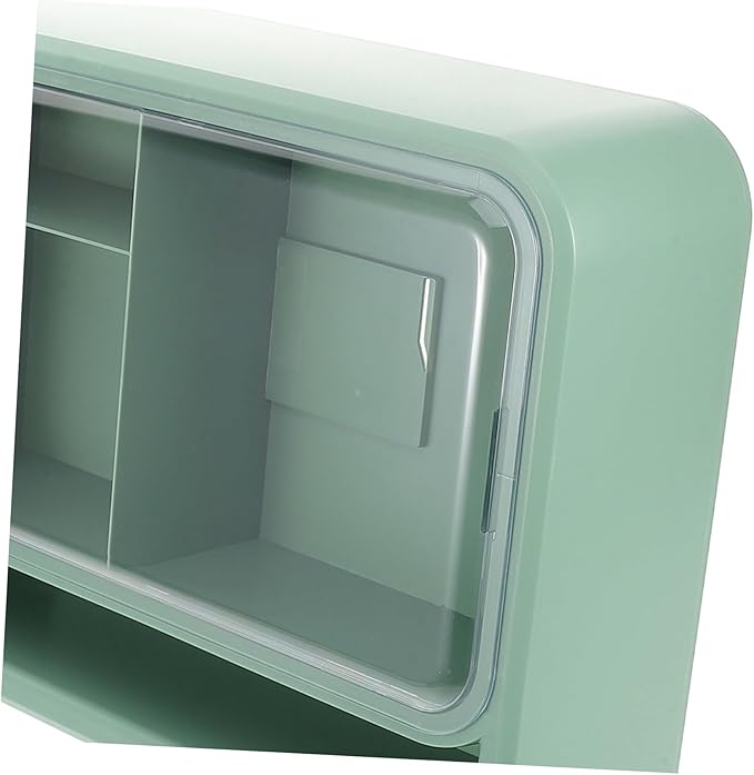 SOLUSTRE Wall Mounted Bathroom Shelf Organizer Multi-Layer Space-Saving Storage Rack for Small Bathrooms Green Rectangular Design for Clean and Protected Decor