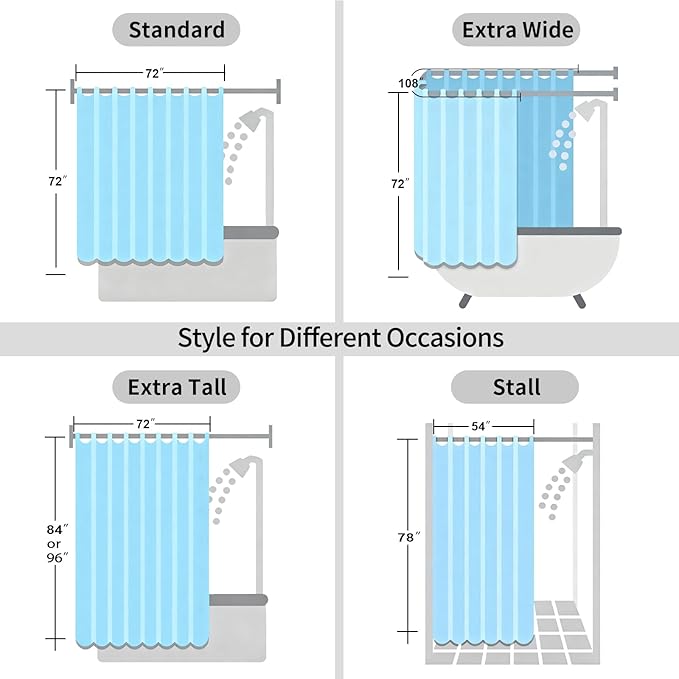 XLHOMO Bathroom Sets with Shower Curtain and Rugs - 4PC Navy Blue Geometric Shower Curtain Set with 12 Hooks, Toilet Cover, U-Shaped Mat and Rugs Modern Abstract Bathroom Accessories for Bathroom