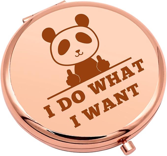 Panda Lover Gifts Panda Gifts for Girls Compact Makeup Mirror for Friend Funny Gifts for Women Birthday Gift for Panda Lovers Animal Lovers Gift Thank You Gifts Folding Makeup Mirror Christmas