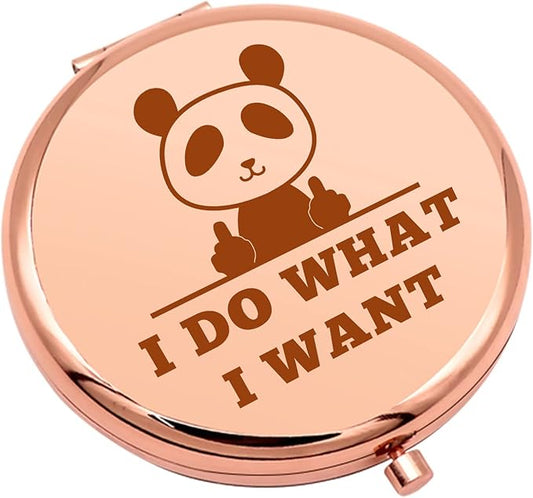 Panda Lover Gifts Panda Gifts for Girls Compact Makeup Mirror for Friend Funny Gifts for Women Birthday Gift for Panda Lovers Animal Lovers Gift Thank You Gifts Folding Makeup Mirror Christmas