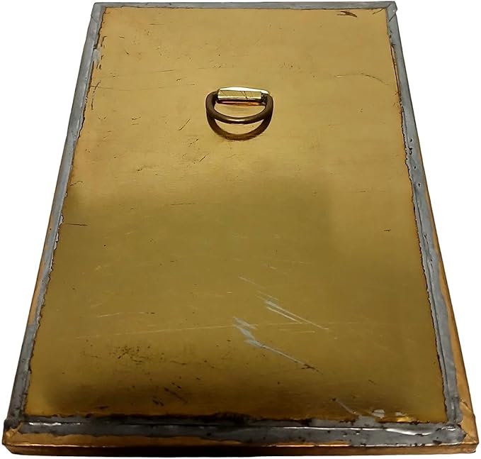 Moroccan Small Door Shape Mini Mirror Metal Bronze Cosmetic Mirror