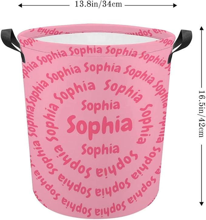 ZOE DAVISON Custom Laundry Baskets with Name,Personalized Name Laundry Hamper for Kids Baby Adults,Collapsible Clothes Storage Organizer,One Size